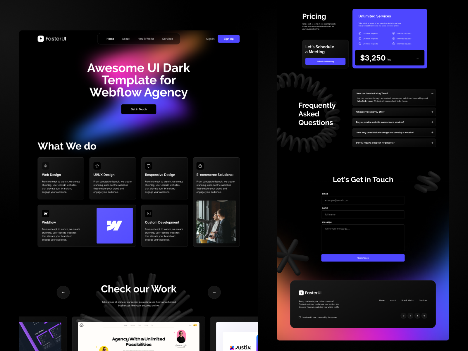 Template Dark Gradient theme by faster ui